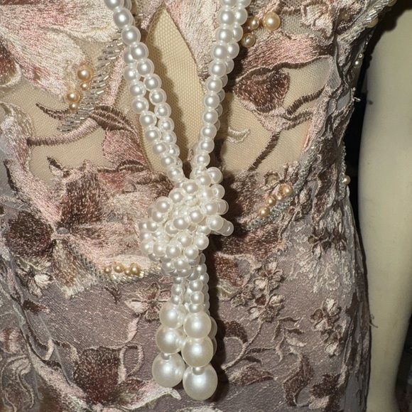 VINTAGE FAUX PEARL TASSEL LONG DOUBLE NECKLACE - Picture 15 of 15